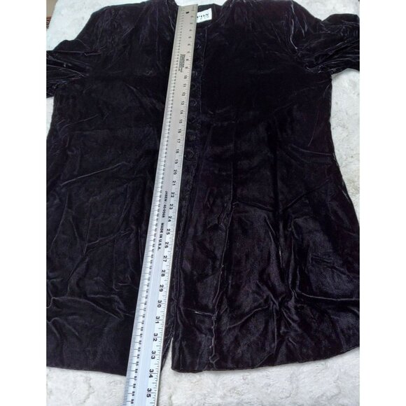 Nipon Studio Sweater Womens Black Velvet Classy Button Cardigan Jacket Casual - Picture 6 of 7